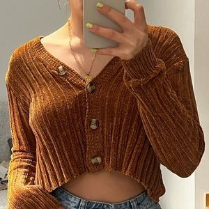 copper color sweater